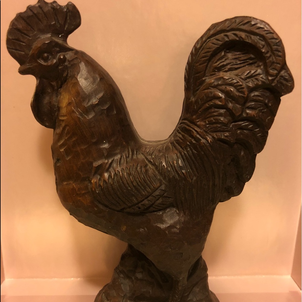 Carved red Mill Rooster